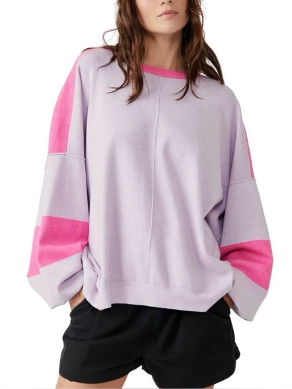 NWT Free People Uptown Colorblock Pullover Sweater Size M